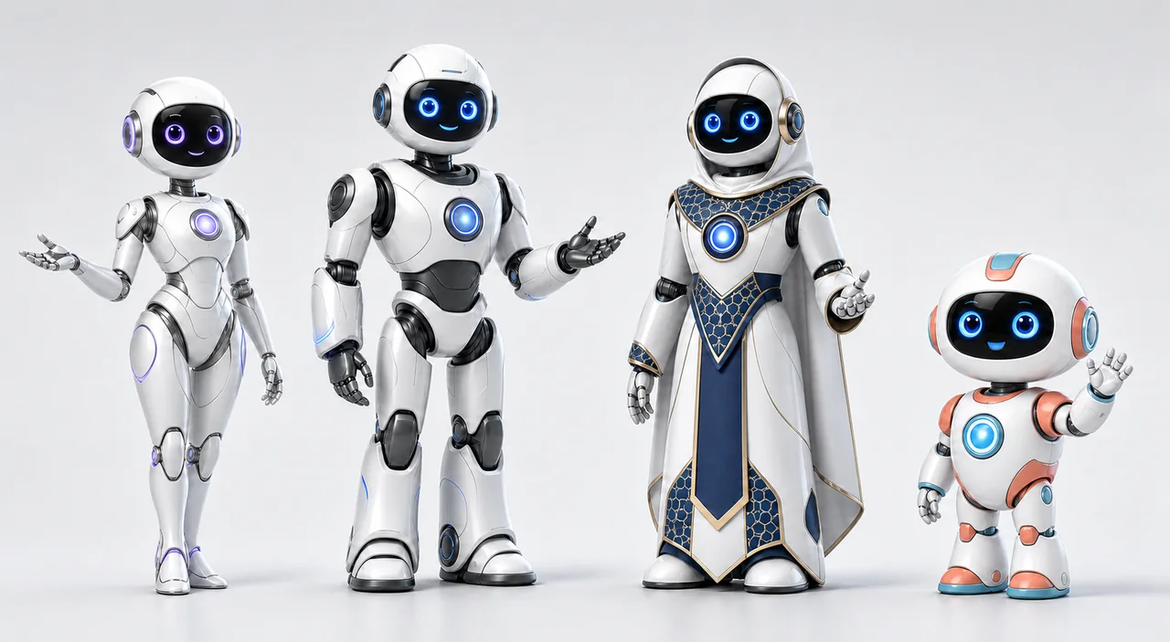 Mira, Leo, Zayn and Nia, a family of friendly website assistant characters