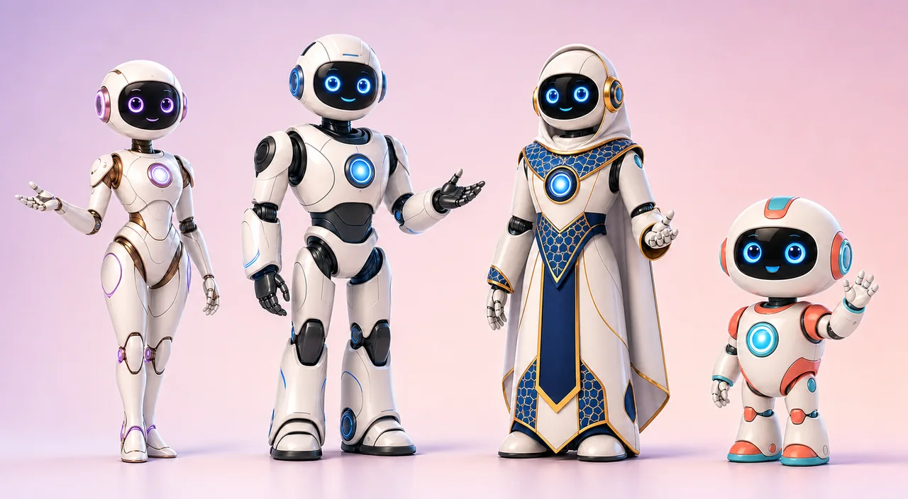Pop colour theme applied to all four characters