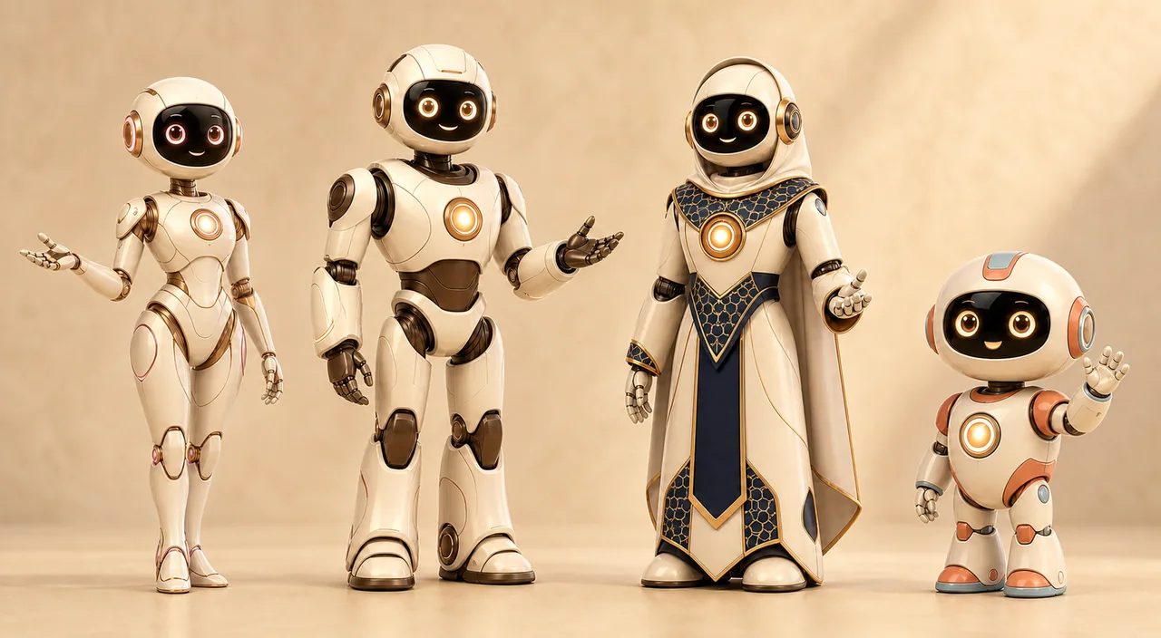 Sandstone colour theme applied to all four characters